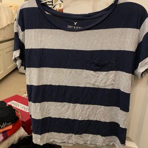 blue & white t-shirt
